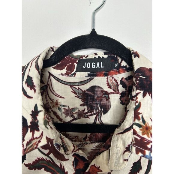 Jogal Hawaiian Shirt Mens Short Sleeve Button Up Red Floral Print Size XL - Picture 3 of 9